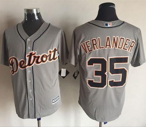 Tigers #35 Justin Verlander Grey New Cool Base Stitched MLB Jersey - Click Image to Close